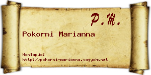 Pokorni Marianna névjegykártya